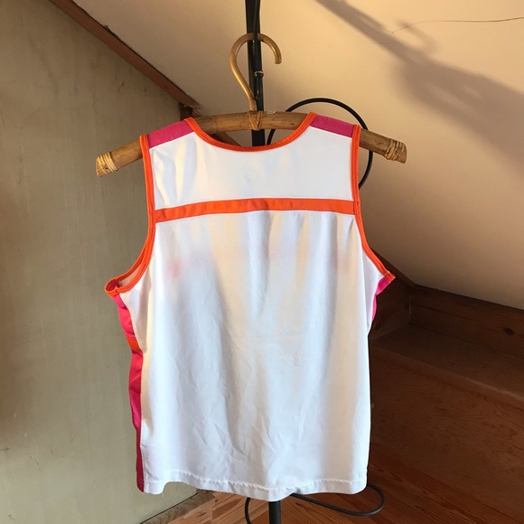 Nike White Pink Orange Work Out Top, EUC, L - Picture 2 of 11